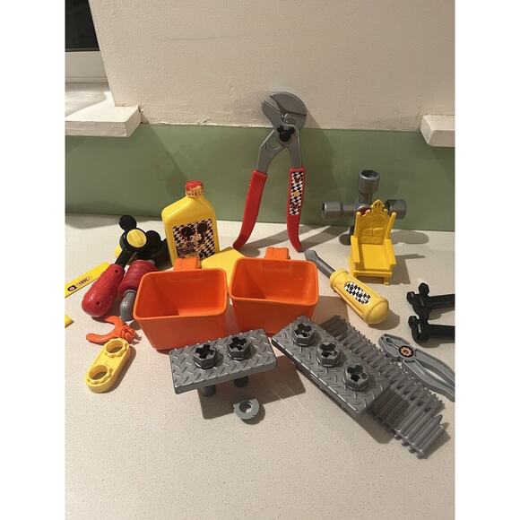 Disney Mickey Mouse Tool Set Clubhouse Kadoer Pieces Work Roadster - Picture 1 of 11